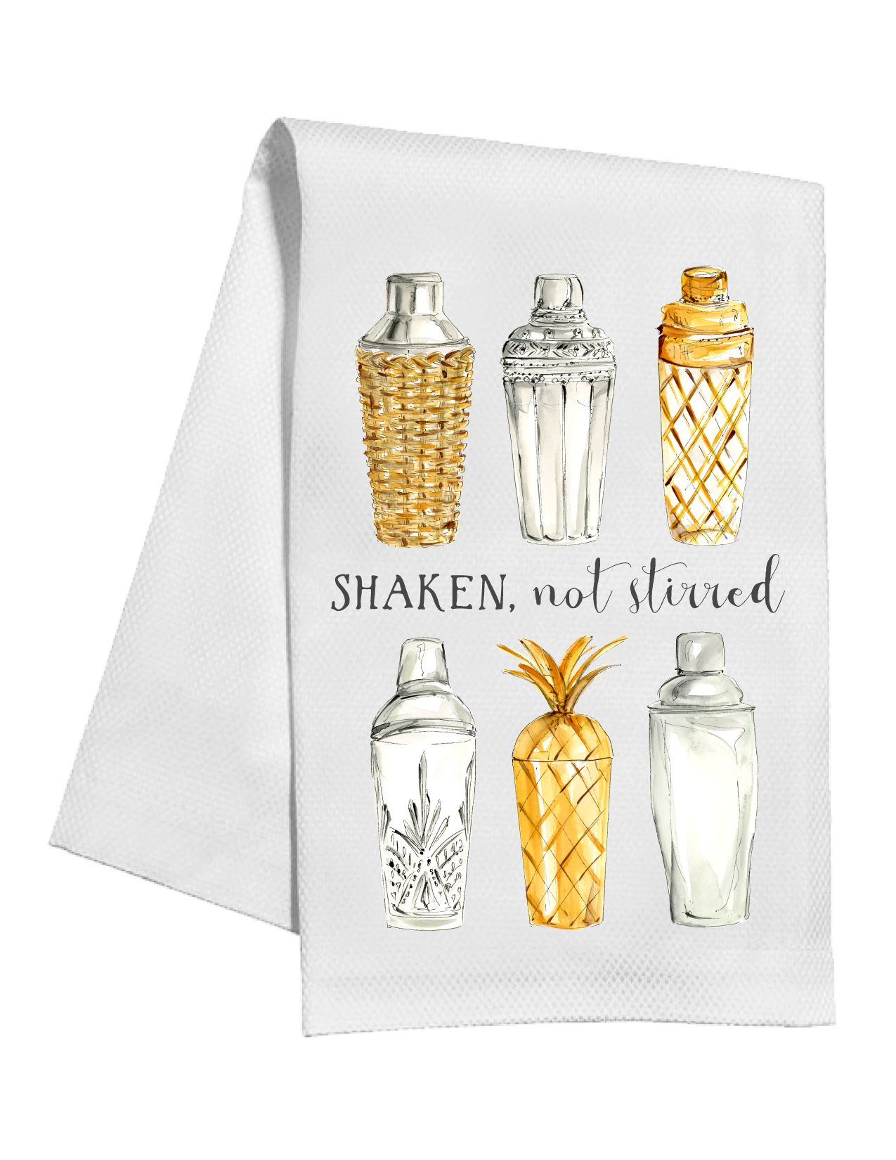 Shaken, not Stirred Cocktail Shakers Kitchen Towel