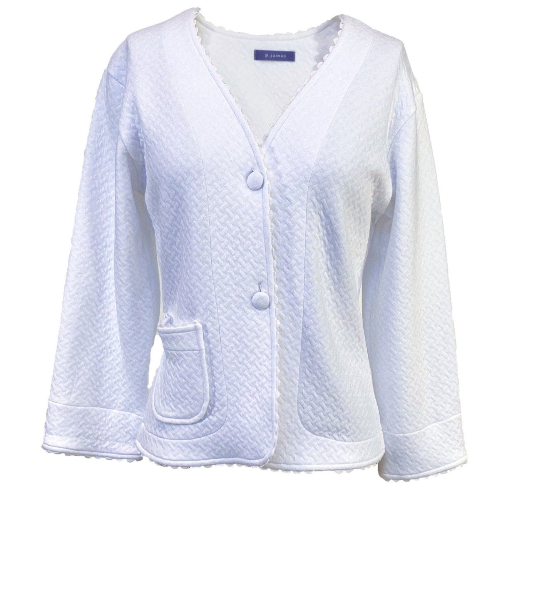 Shop the Stylish Quilted Basketweave Bed Jacket in White