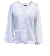Quilted Basketweave Bed Jacket - White