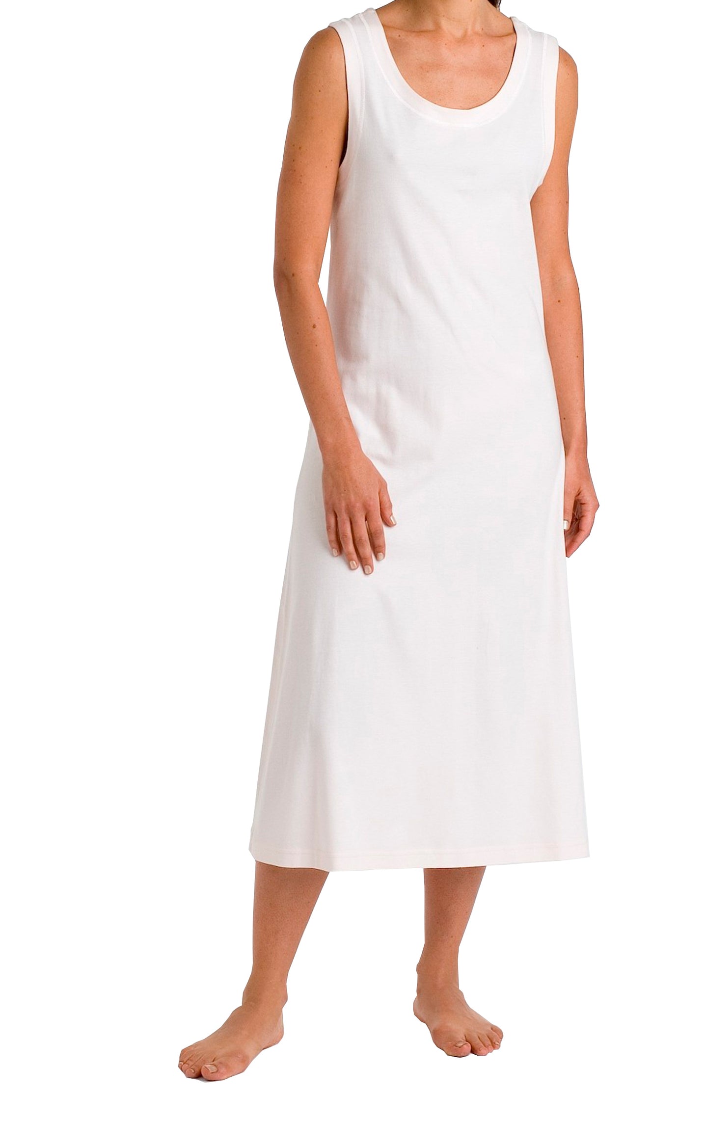Butterknit Sleeveless Long Gown - White