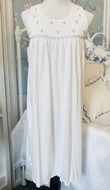Gabriela Short Gown - White with Blue