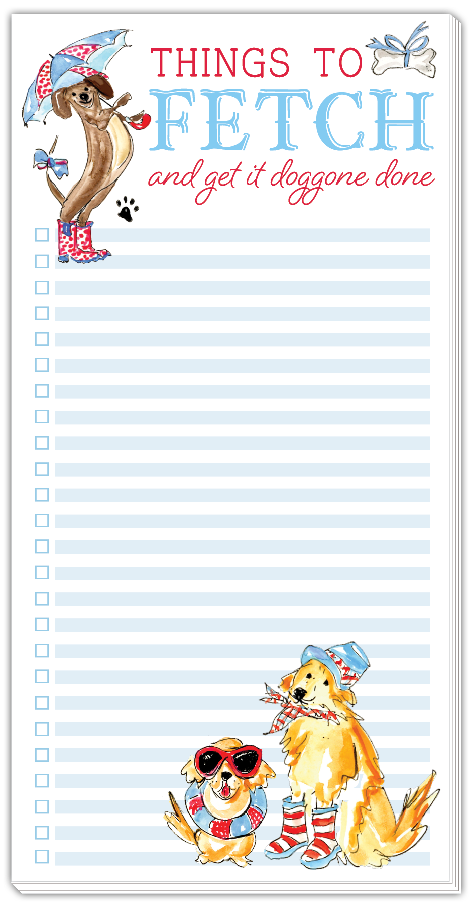 Things to Fetch Long Notepad