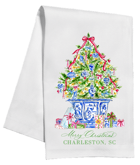 Christmas Chinoiserie Charleston Kitchen Towel
