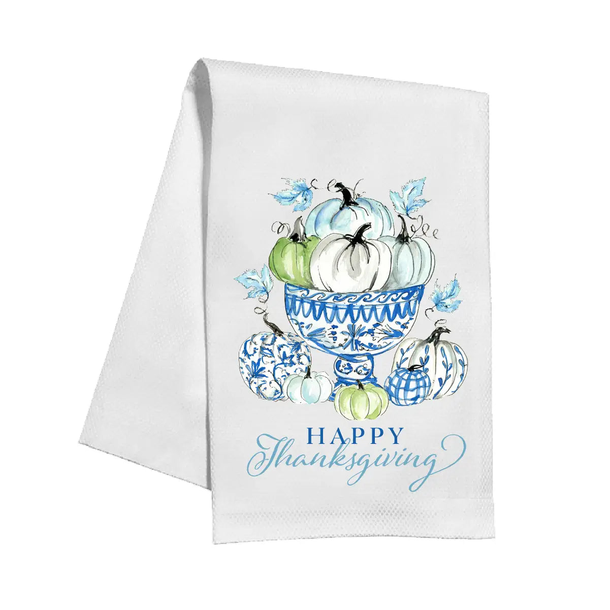 Happy Thanksgiving Chinoserie Pumpkins Towel