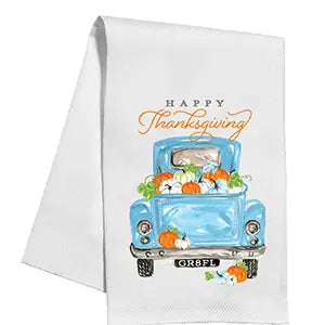 Happy Thanksgiving Truckful of Pumpkins Towel