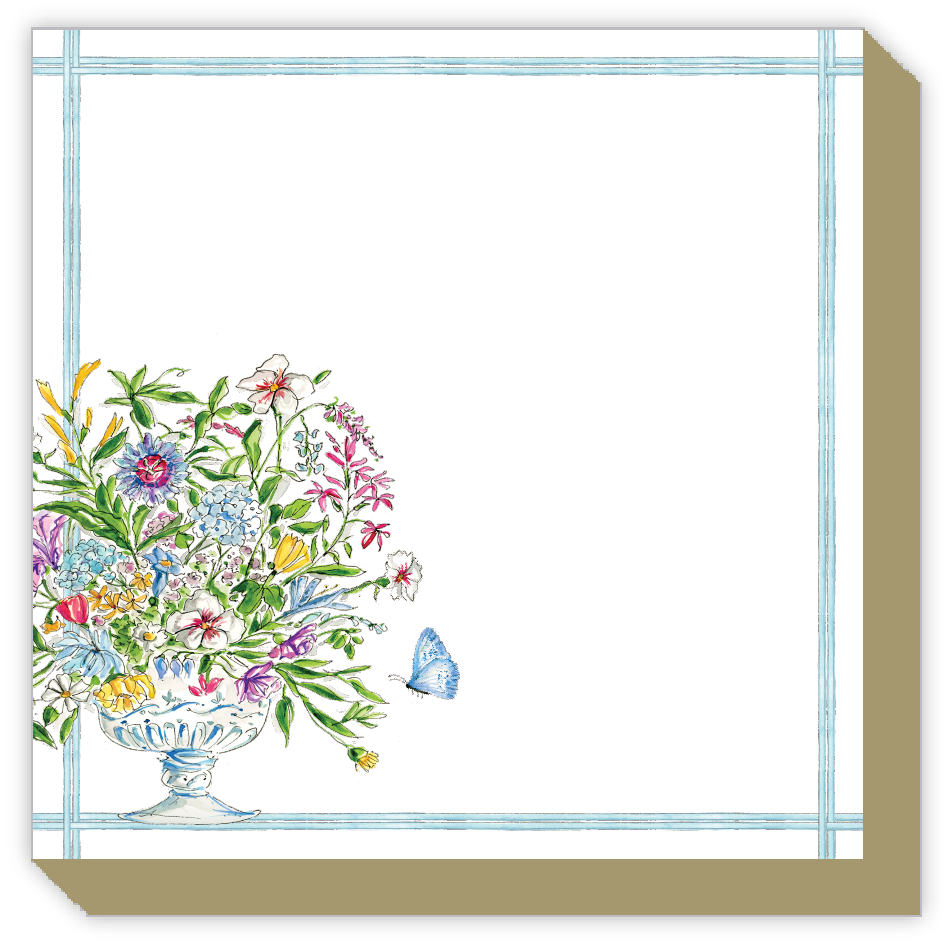 Blue Floral Arrangement Luxe Notepad