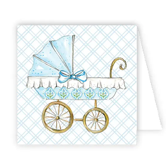 Blue Baby Carriage Enclosure Card