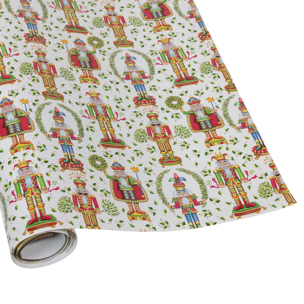 Nutcracker Christmas White Gift Wrap