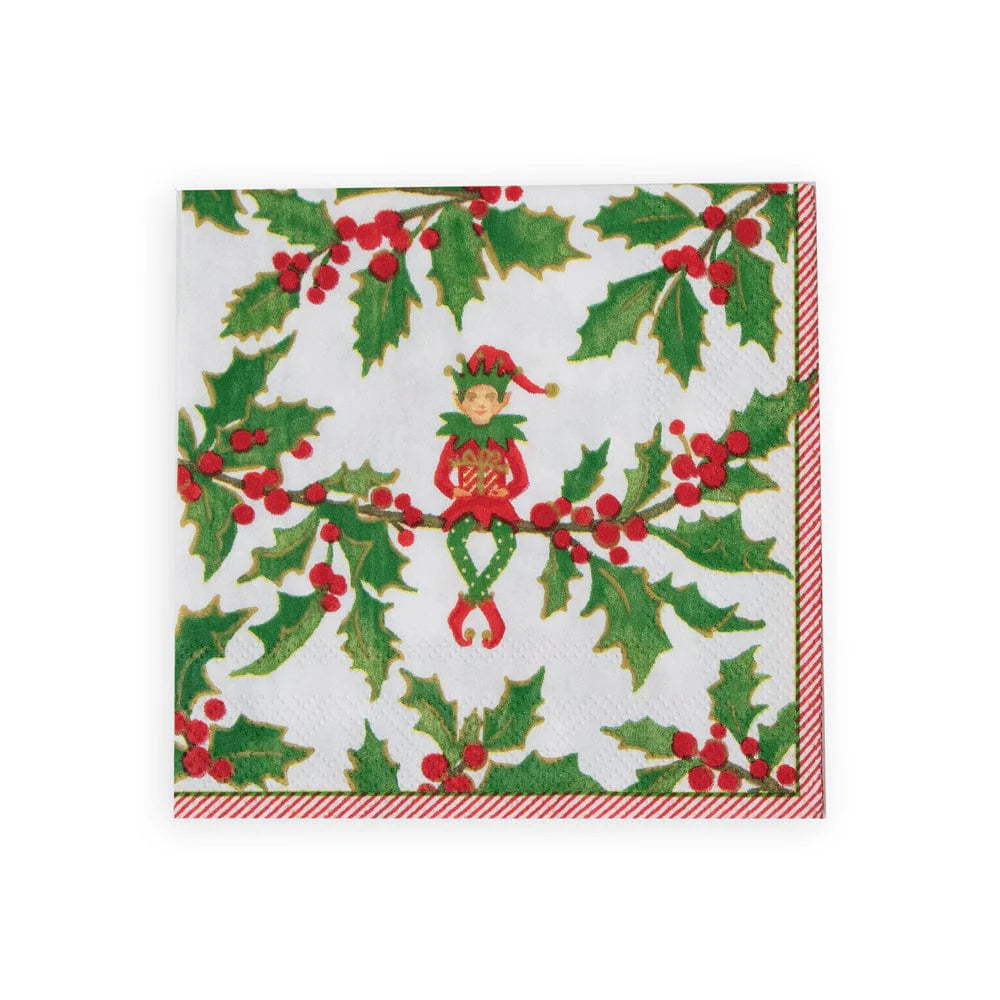 Jingle Elves Paper Cocktail Napkins