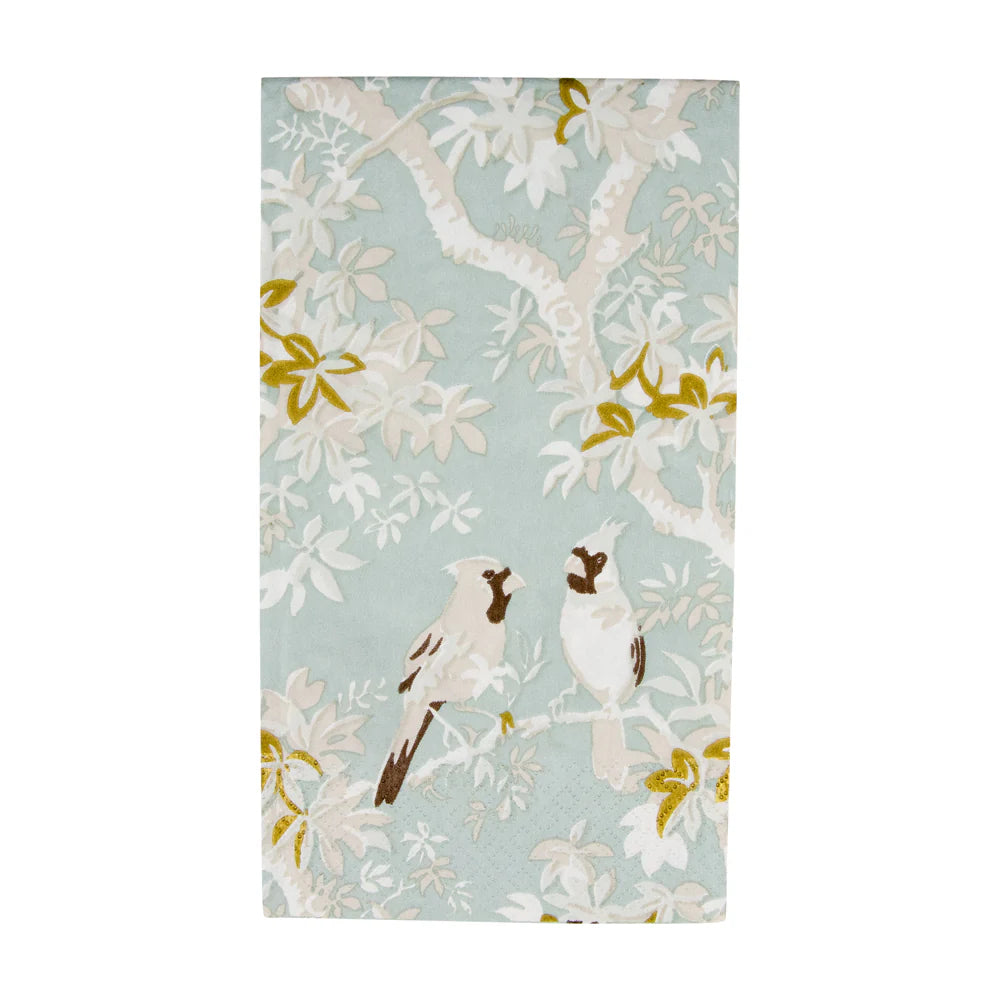 Scenic Songbirds Celadon Guest Towel Napkins