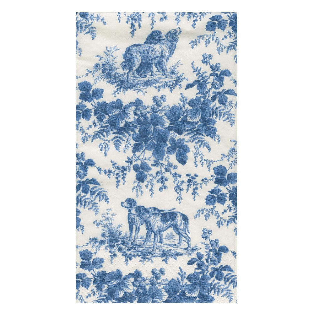 Hunting Toile Blue Guest Towel Napkins