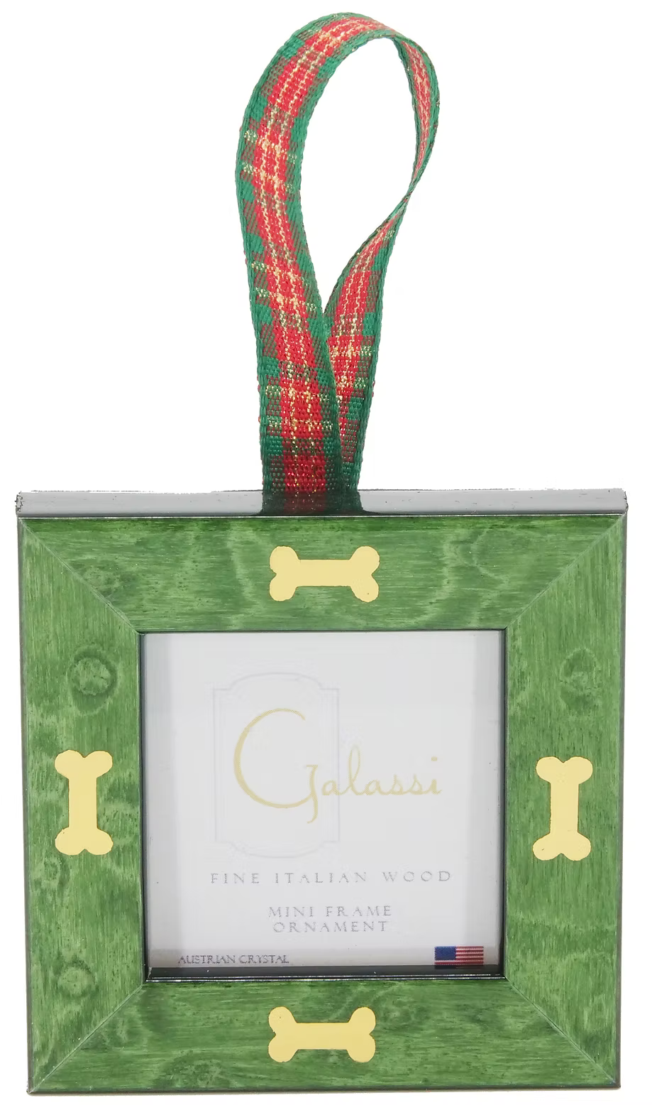 Green Burl with Gold Bone Picture Frame Ornament