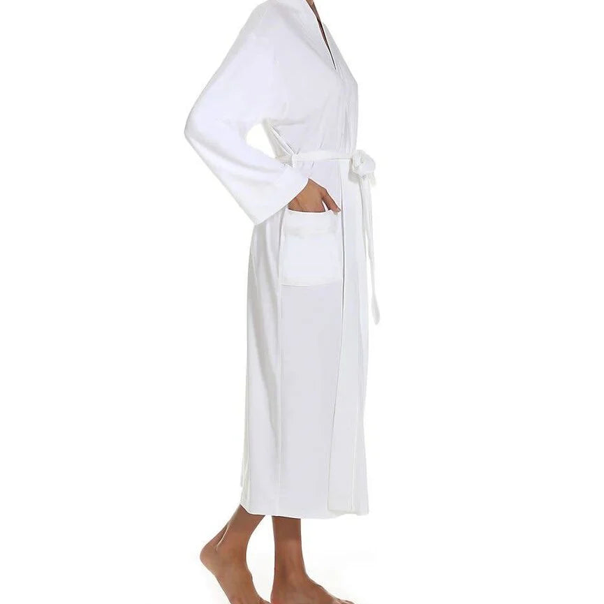 Butterknit Long Sleeve Long Robe - White