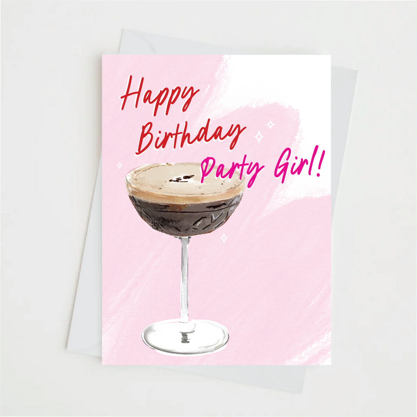 Happy Birthday Party Girl Greeting Card - Set of 6