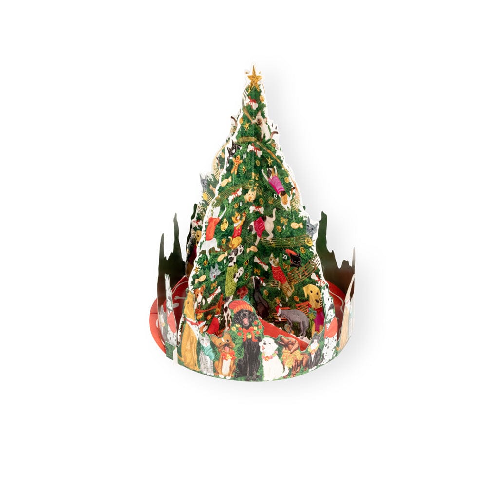 Caroling Pets Christmas Tree 3D Advent Calendar