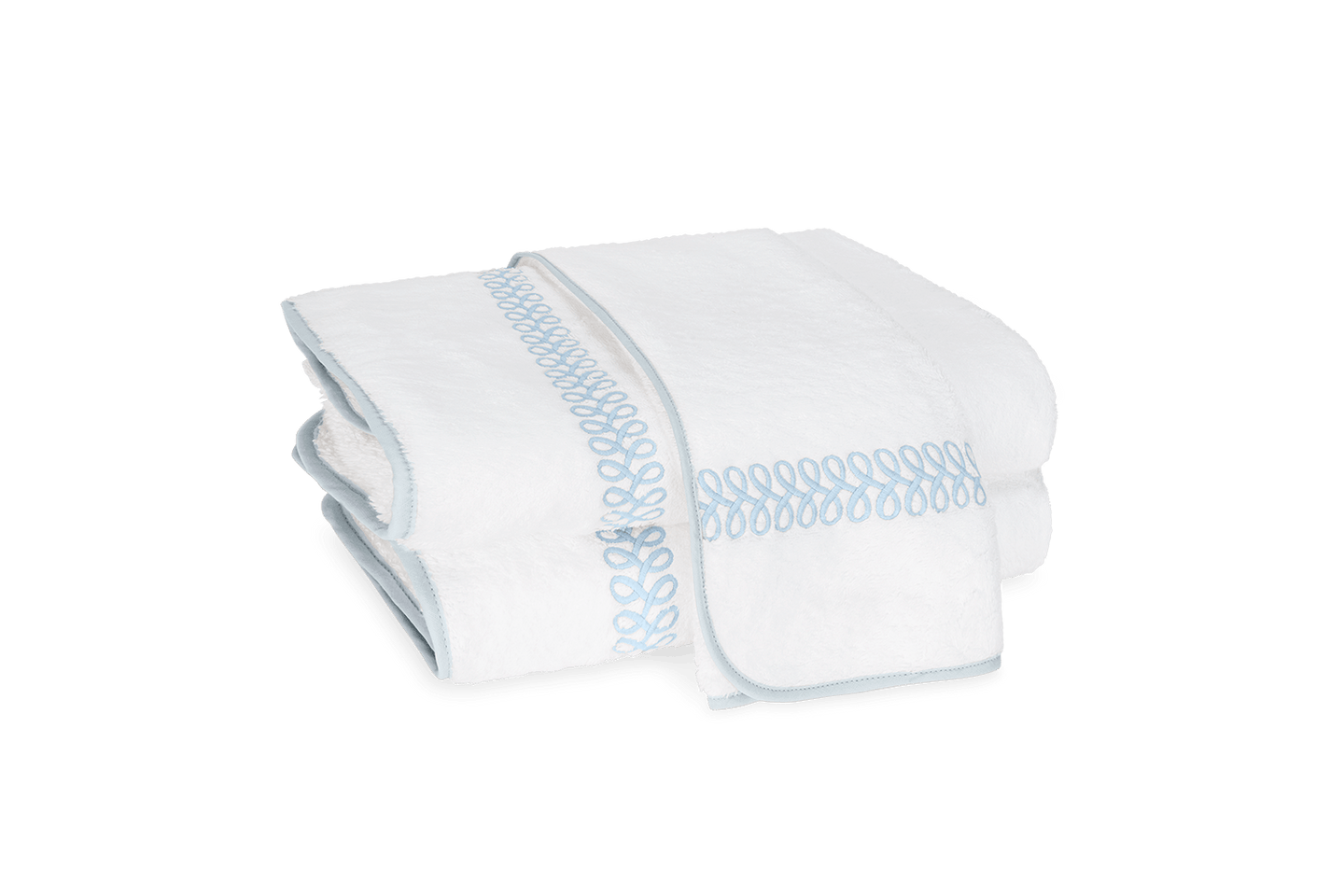 Astor Braid Towels- Light Blue