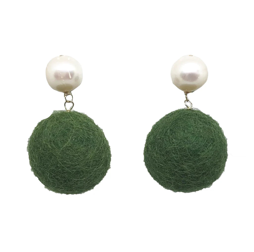 Belle Earrings Forest Green