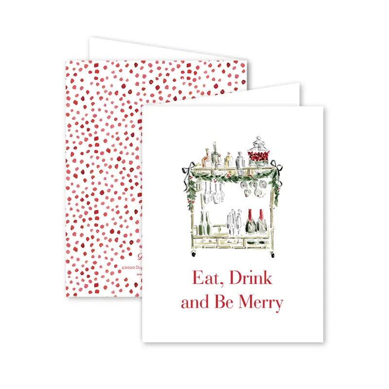 Christmas Spirits Cart Greeting Card