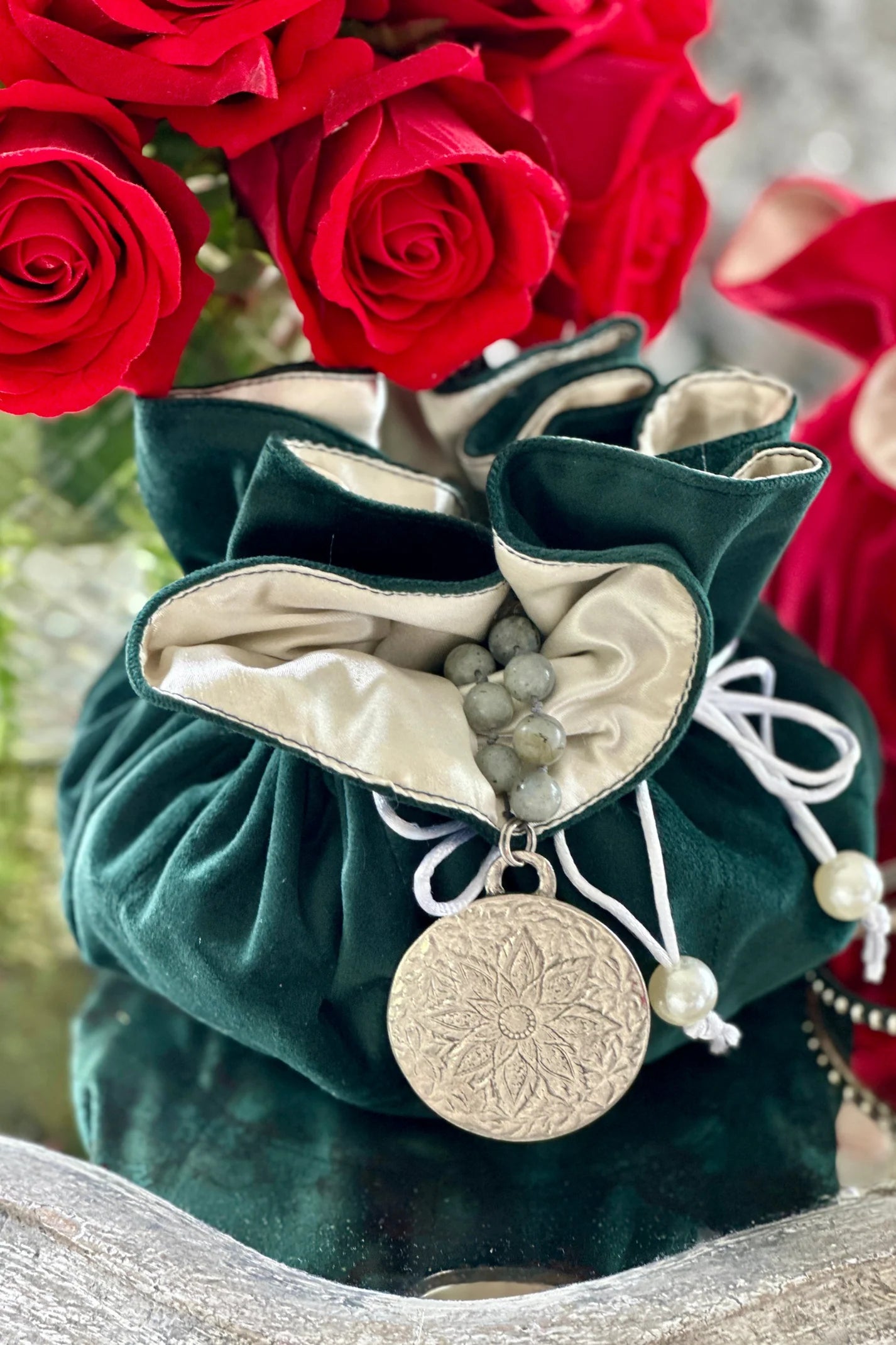 Velvet Jewelry Blossom Pouch