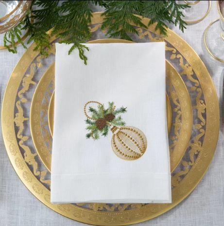 Christmas Ornament Tri-Fold Dinner Napkin