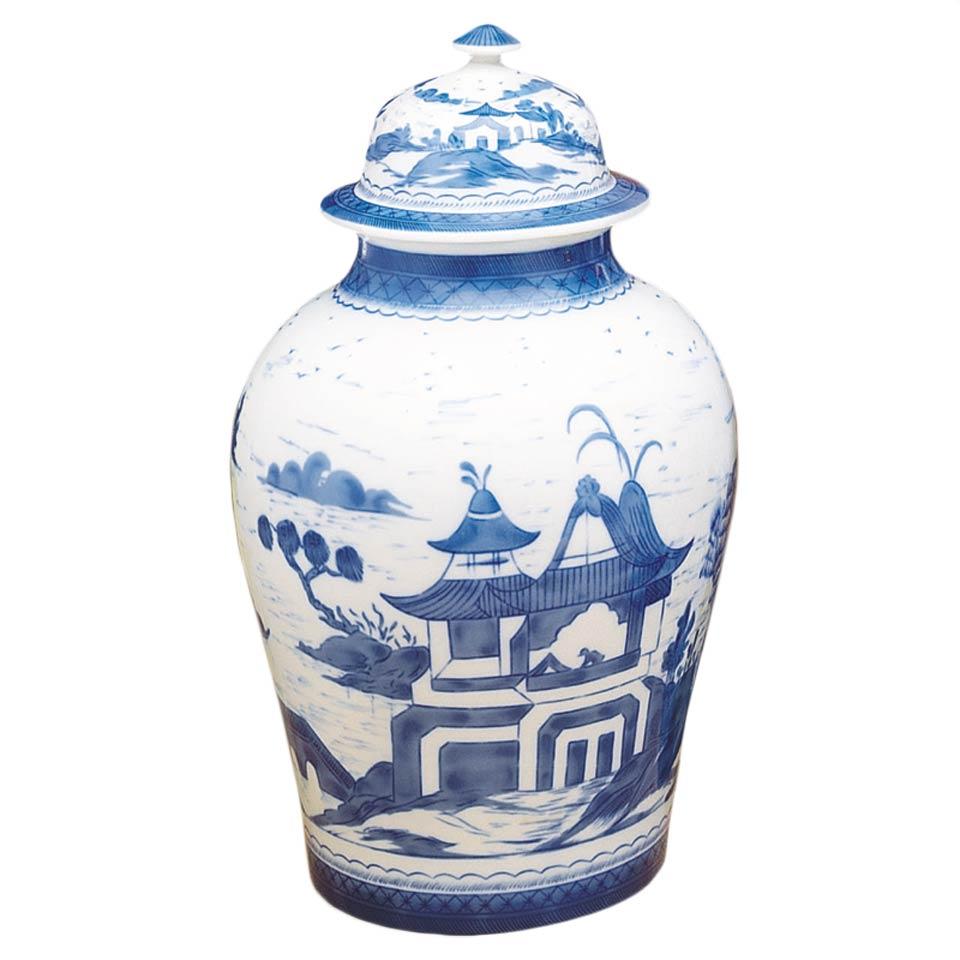 Blue Canton Ginger Jar with Cover