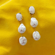 Lois Moonstone & Pearl Earrings