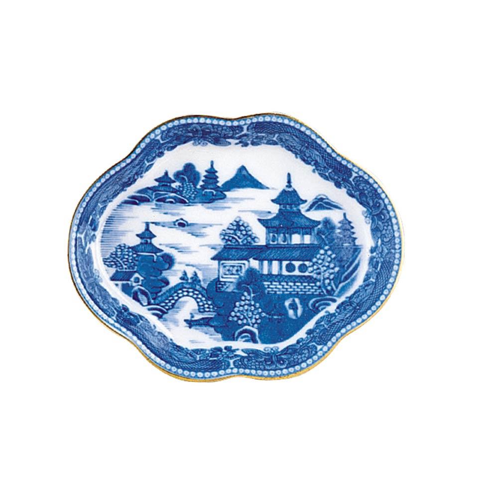 Blue Canton Lobed Tray