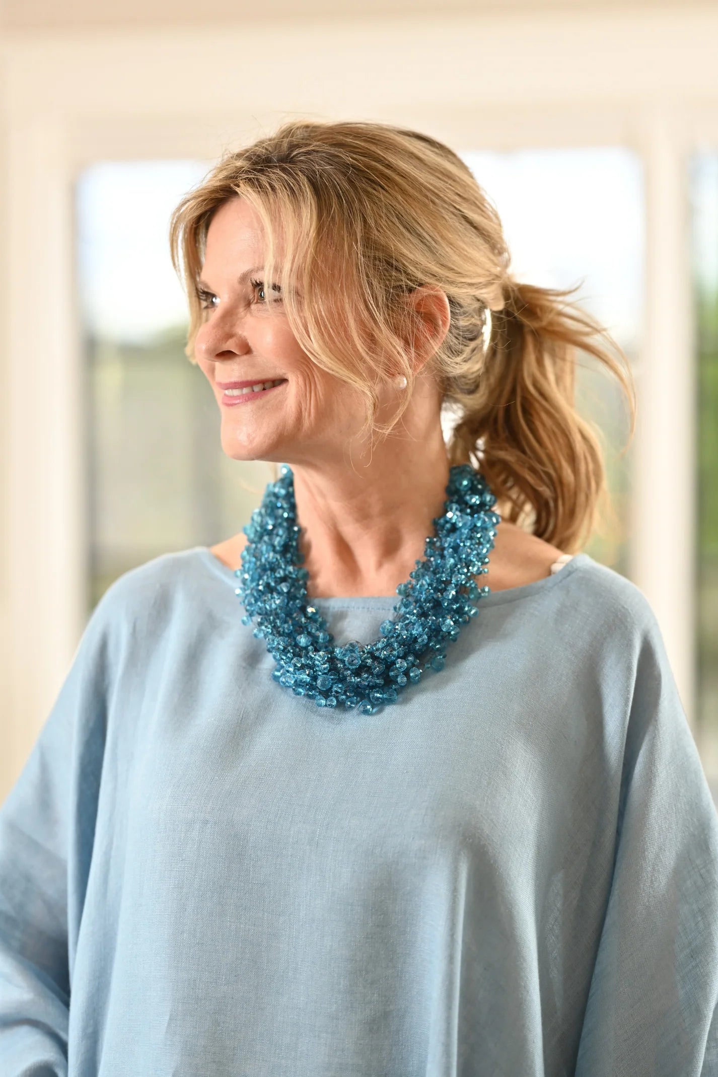 Crystal Bead Cluster Necklace