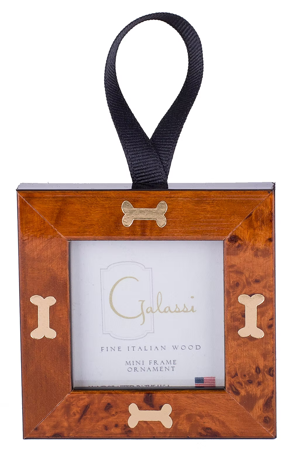 Chestnut Burl with Gold Bone Picture Frame Ornament