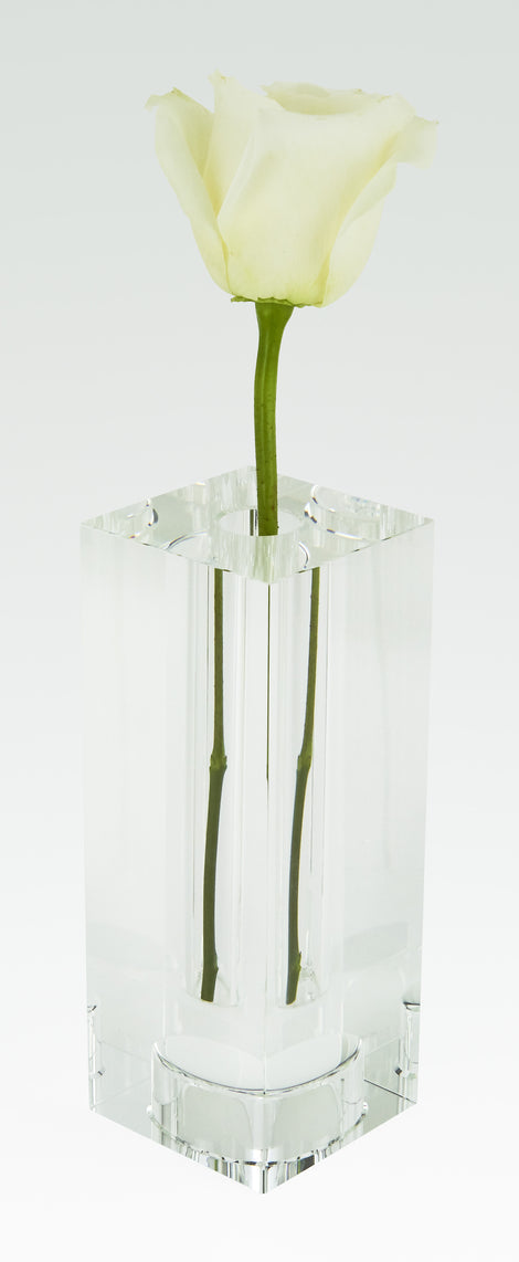 Crystal Square Bud Vase & Tea Light Holder 6.25''