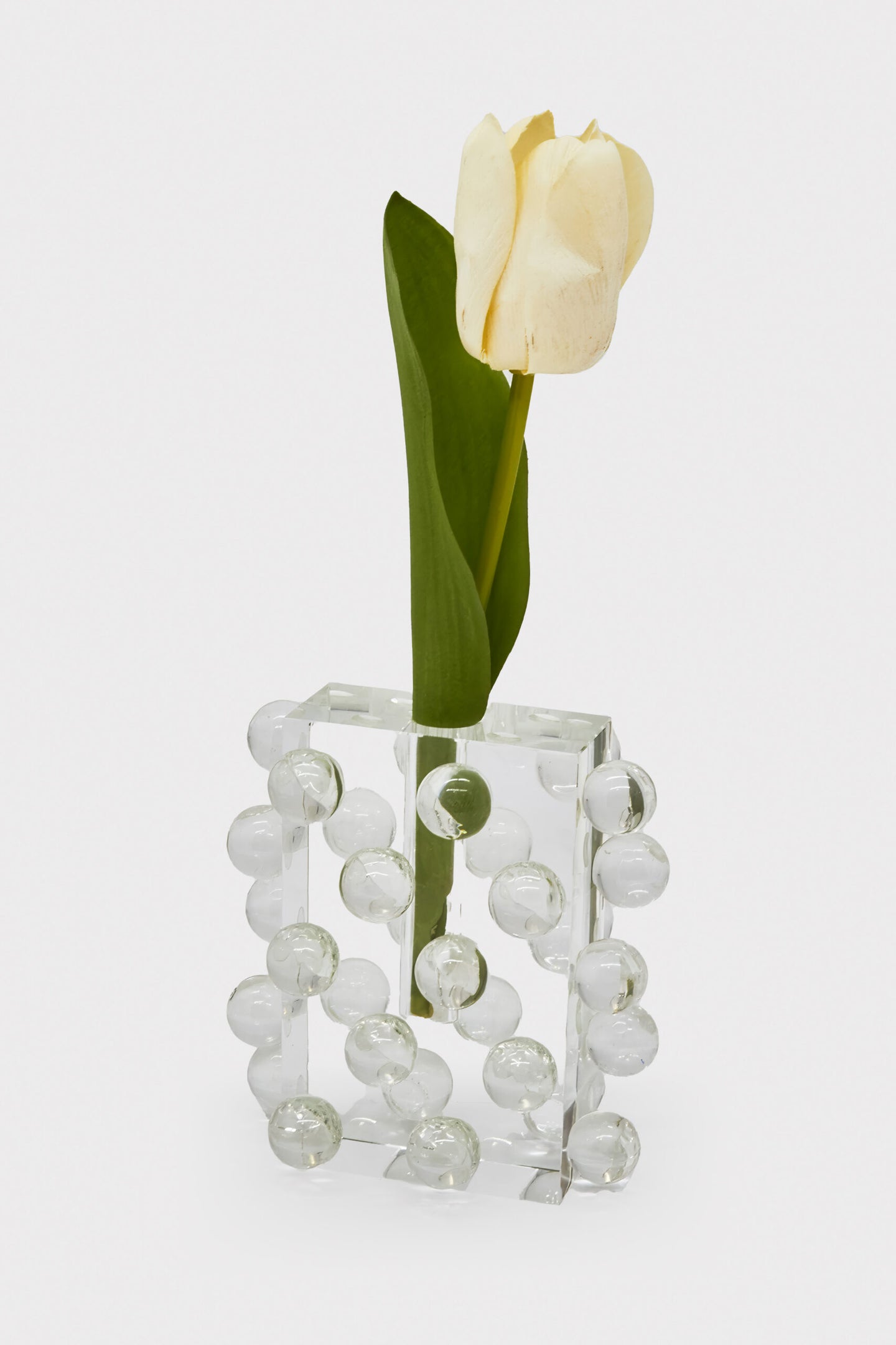 Small Scattered Bubbles Crystal Glass Vase 5.5''