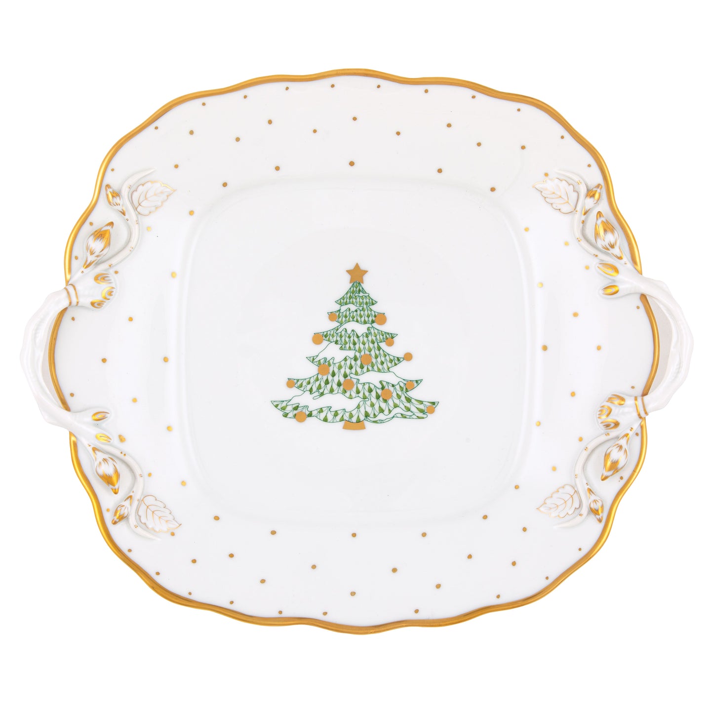 Christmas Tree Square Cake Plate