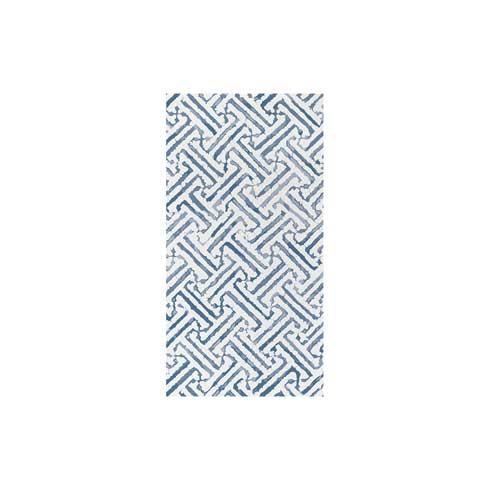 Papersoft Napkins Guest Towels - Greek Key Blue