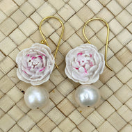 Peony Pearl Drop Earrings