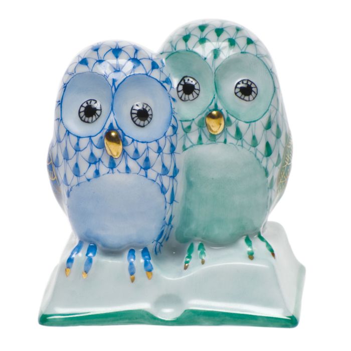 Pair of Owls on Books
