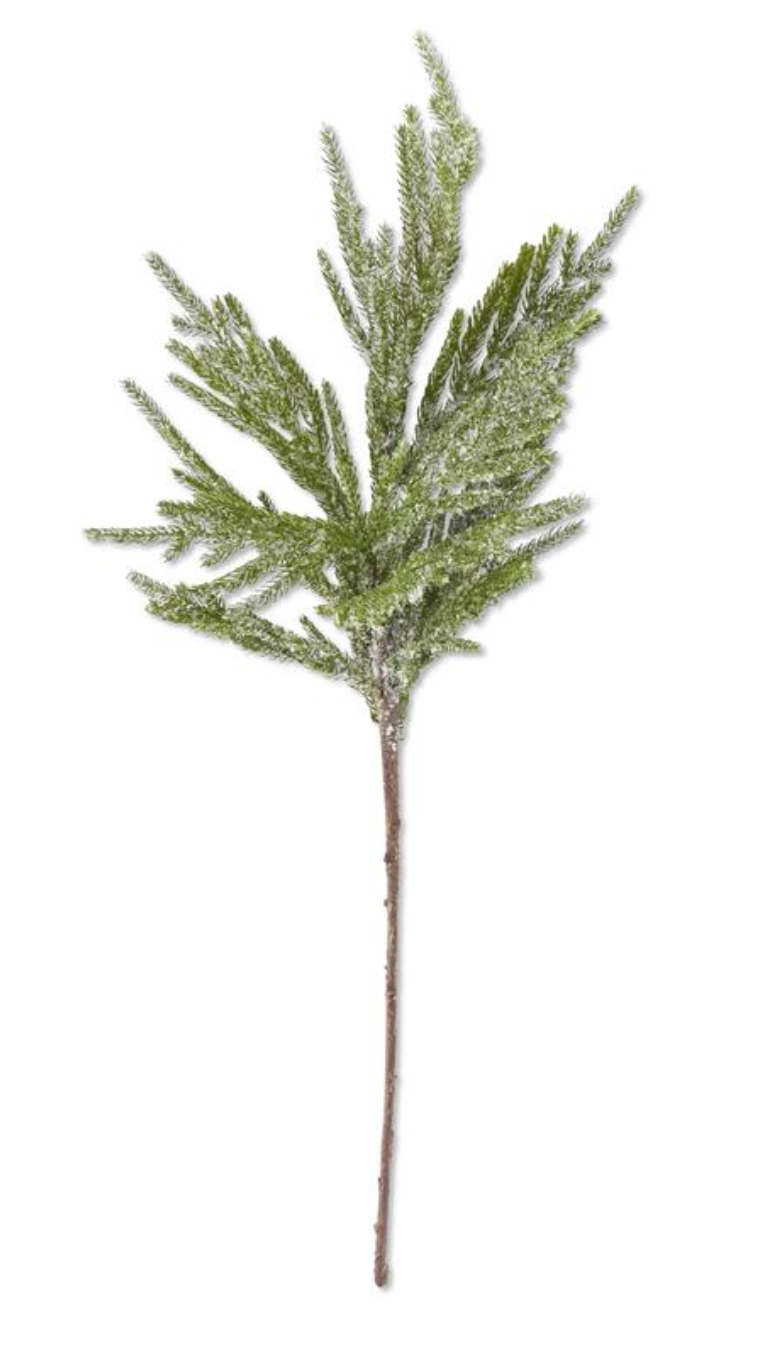 Glittered Icy Fir Pine Branch