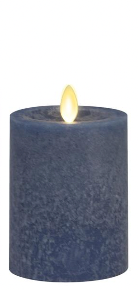 Blue Seaglass Indoor Pillar Candles