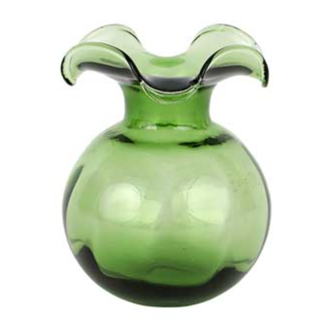 *Chipped* Hibiscus Bud Vase Dark Green