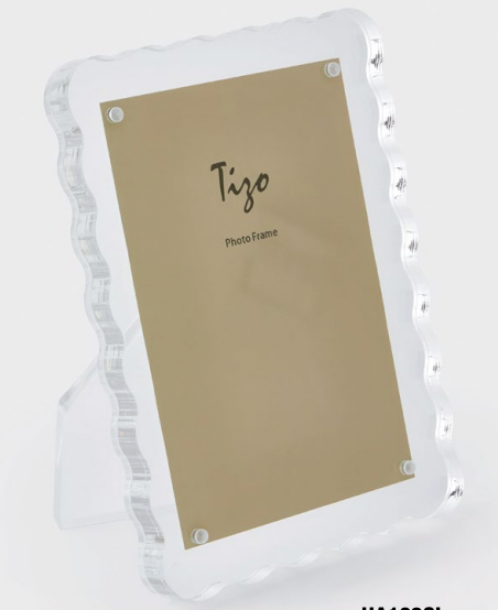 Lucite Clear Wave Photo Frame