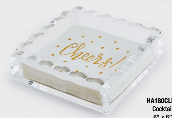 Lucite Wave Cocktail Napkin Holder