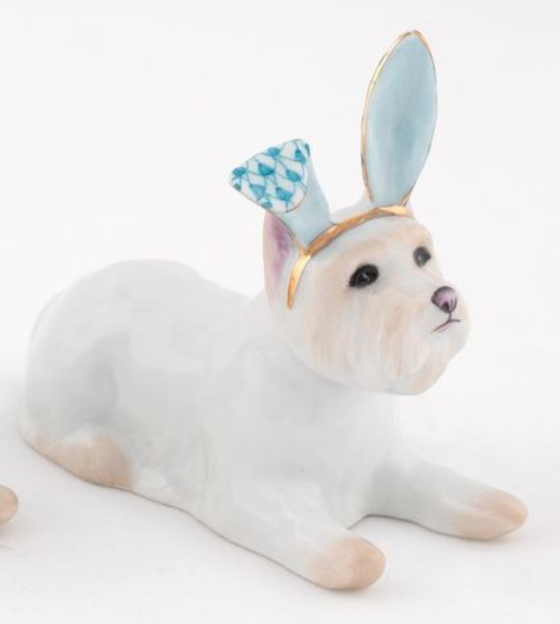 Westie with Bunny Ears