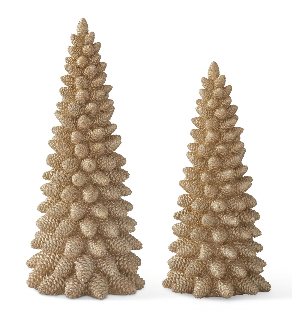 Resin Gold Glittered Pinecone Tree