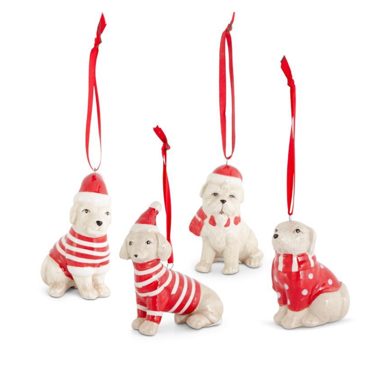 Santa Hat Dog Ornament