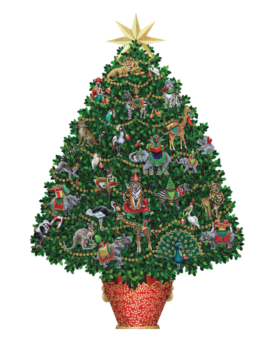 Animal Christmas Tree Fire Screen
