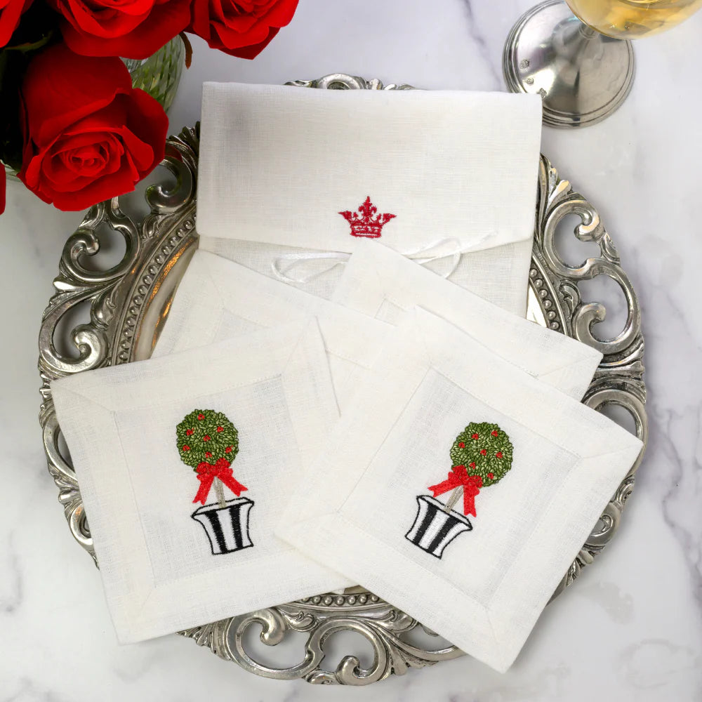 Holiday Topiary Cocktail Napkin Set