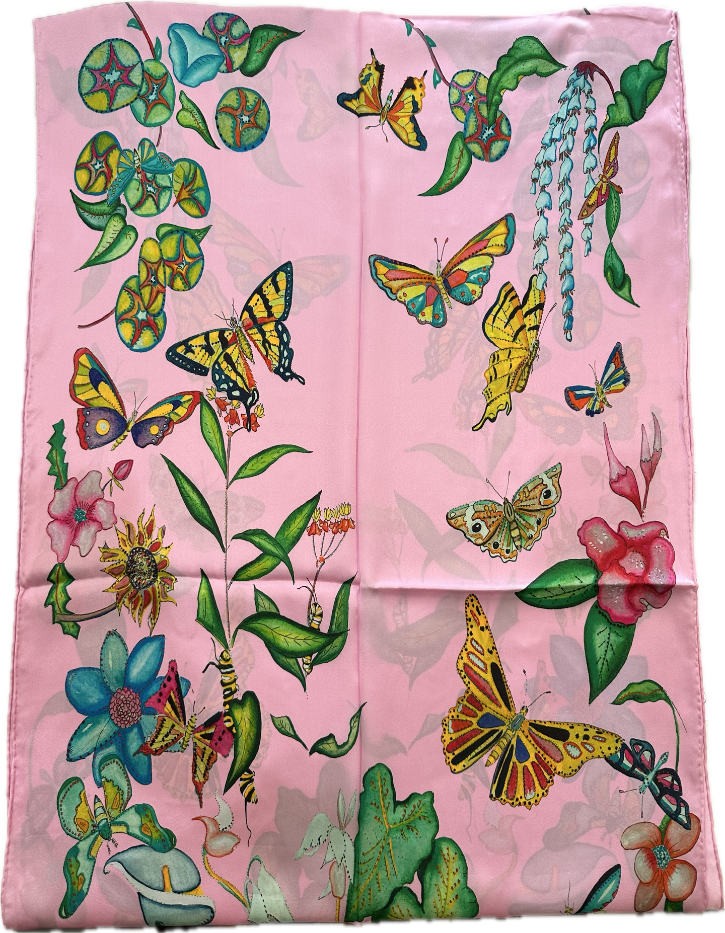 Butterfly Double Sided 100% Silk Scarf