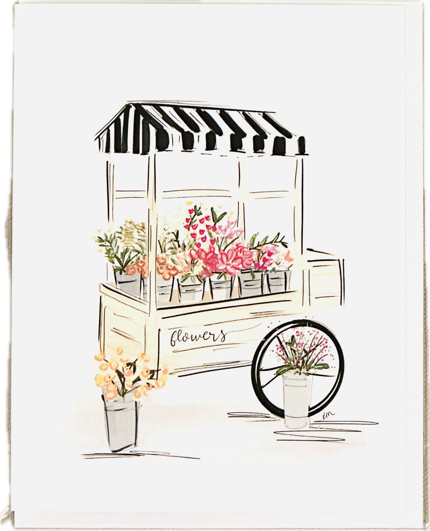 Flower Cart Greeting Card