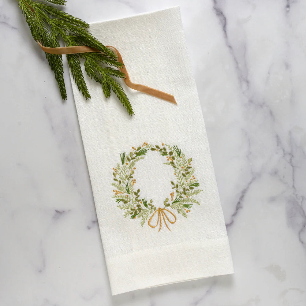 Farmers Market Wreath Linen Towel