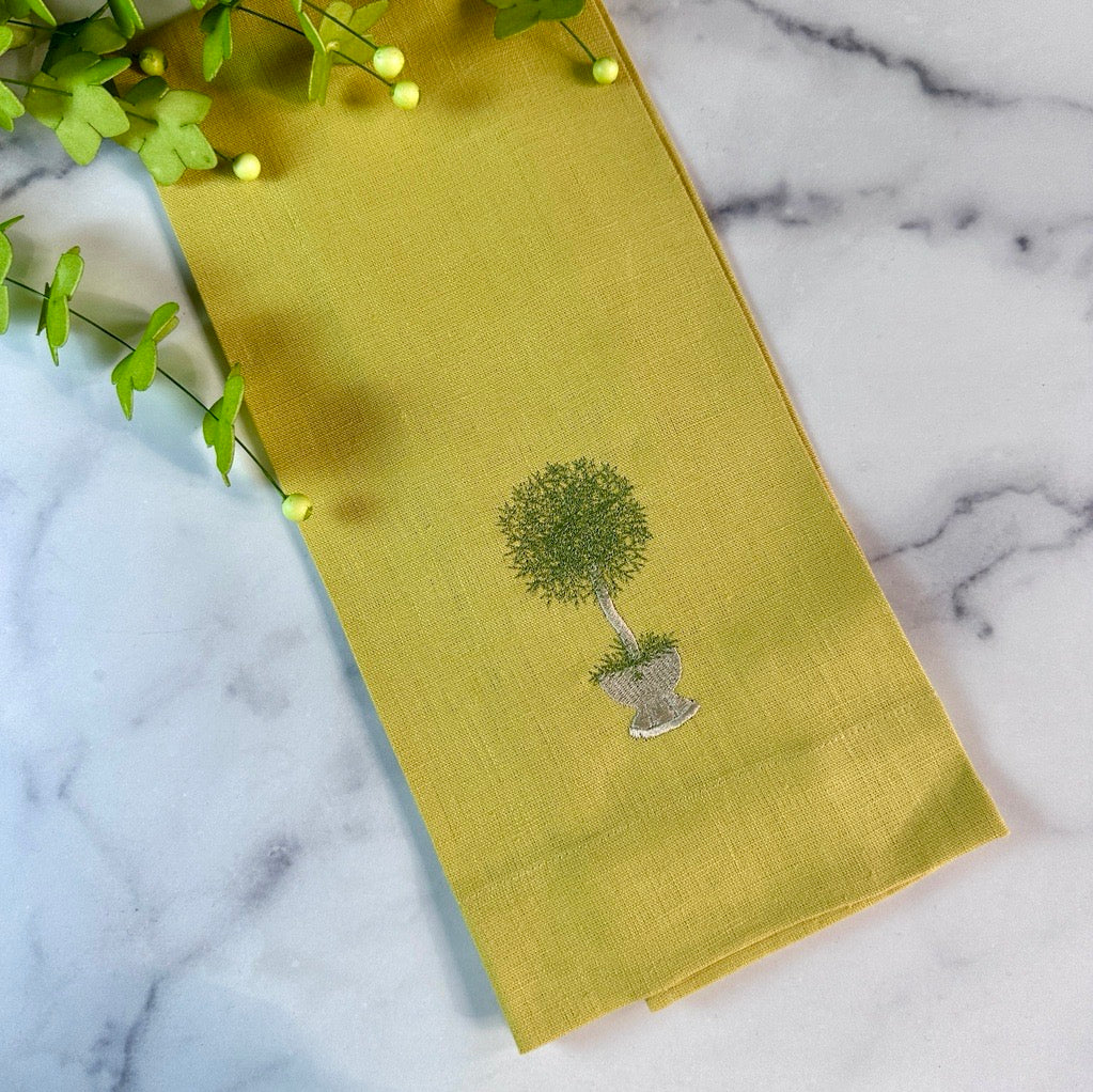 Herb Topiary Linen Towel