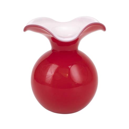 Hibiscus Medium Fluted Vase - Red